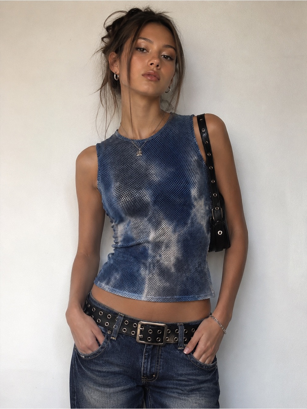 Love For Humanity Couture tie dye fish net style top goth whimsigoth y2k